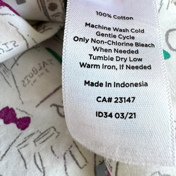 Talbots Womens Button Front Shirt Top Size L New York City 100% Cotton White - Picture 6 of 8